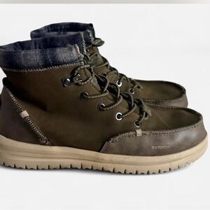 HEY DUDE Youth Bradley Walnut Casual Lace-Up Boots Size J7